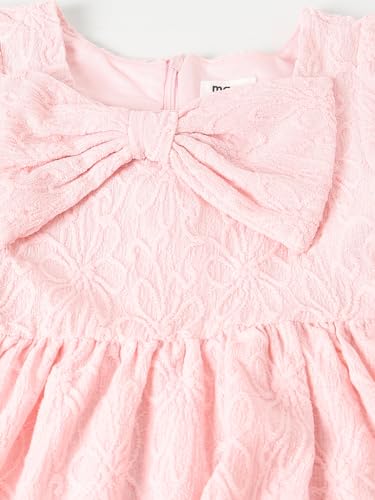 Max Girls Solid Jacquard Dress(Pink_2-3 Y)