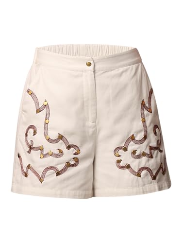 ONLY Women Regular Fit High-Rise White Shorts