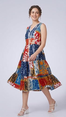 Veldress Full Long Dress Maxi Dress Kurtis Cotton Beachwear Maxi (in, Alpha, 3XL, Regular, Multi) Multicolour