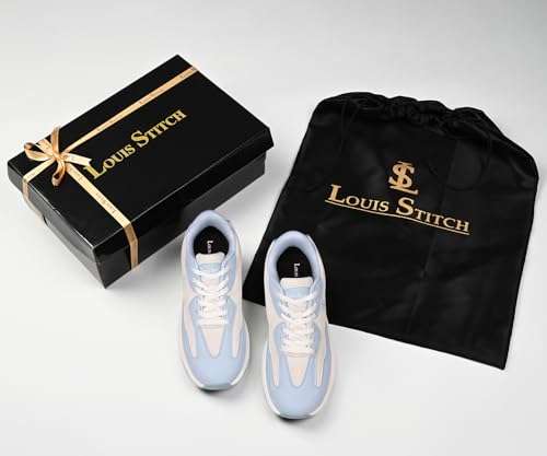 LOUIS STITCH Women’s Frost Blue Lightweight Athleisure Sport Shoes | Lightweight Casual Sneakers | Sporty Lace-Up Sneaker and Athleisure Wear| Perfect for Casual, Gym & Travel Wear | LSLD-AT-RF01 | UK-7