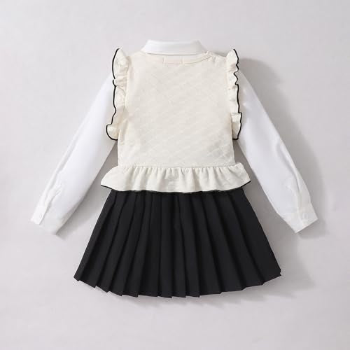Hopscotch Girls Full Sleeves Multi 3-Pc Bow Applique Skirt Set For Ages (4-5 Years)