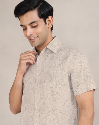 Fabindia Indigo Cotton Linen Dabu Printed Midi Dress