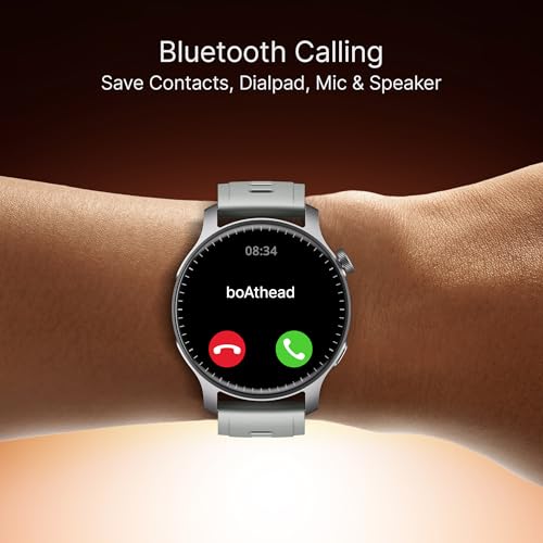 boAt Ultima Prime smartwatch with 1.43” AMOLED Display, AOD, Personalized Fitness Nudges, Functional Crown,100+ Sports Modes, Create Your Own Watchface, smartwatch for man and Woman (Silver Mist)