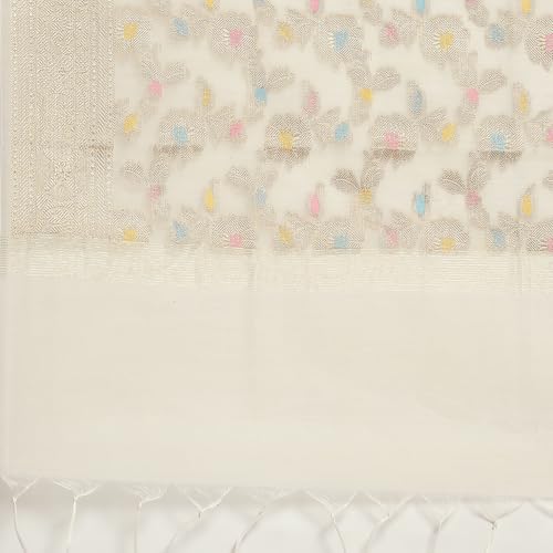 BIBA Women's Cream Polyester Dupatta_Free Size