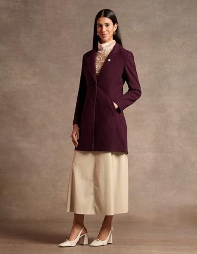 U.S. POLO ASSN. Longline Solid Felt Jacket (UWAW24JCK163_Purple_XL)