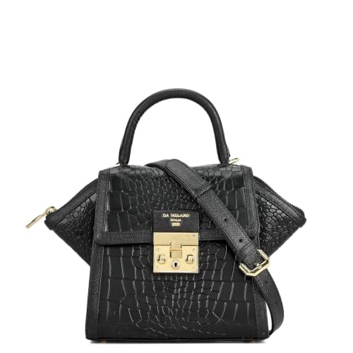Da Milano Leather Shoulder Bag for Women - Black (LB-02419)