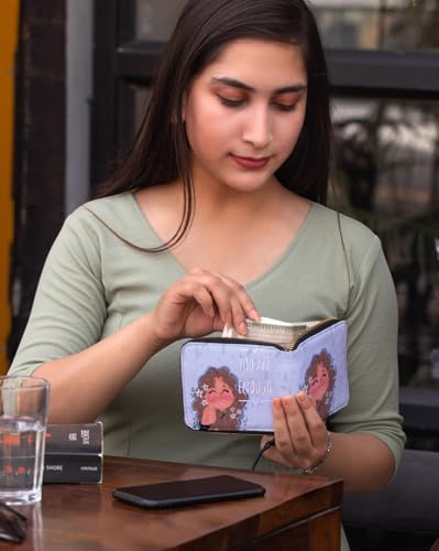 Kalankit Small Vegan Leather Wallet | Mini Bi-Fold Purse for Women | Slim Card Holder | Practical for Daily Use | A Nice Valentine Gifting Option for Women & Girls|You are Enough!
