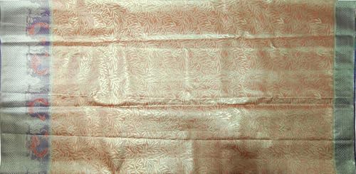VFCollections Women's Traditional Handloom Kanchipuram Silk Pure Pattu Sarees – Peacocks Border | Rich Zari Woven Design | Bridal Saree | Unstitched Blouse (VFC690-3)