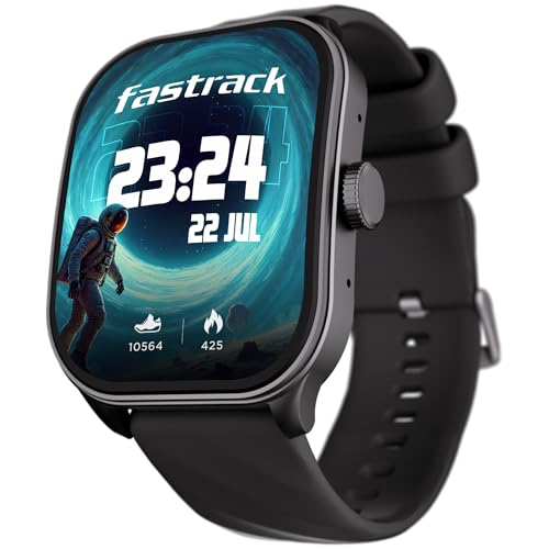 Fastrack Limitless FS2 Pro 1.96" AMOLED Smart Watch with BT Calling, AI Voice Assistant, 100+ Sports Modes, 5-Day Battery, Fast Charge, Health Tracking, – Smartwatch for Men& Women (Black)(38086PP01K)