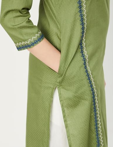 Max Women Embroidered Straight Kurta (WWLI41001OLIVE)_XL