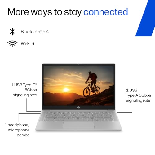 HP Chromebook 14, MediaTek Kompanio 540 (4GB LPDDR5, 128GB UFS) HD, Touch, Anti-Glare, Micro-Edge, 14''/35.6cm, ChromeOS, 100GB Google One(1yr),Modern gray,1.35kg, nm0006MU, HD Camera w/shutter Laptop