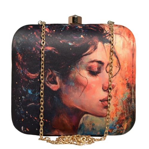 Artklim Women Face Portrait Printed Clutch