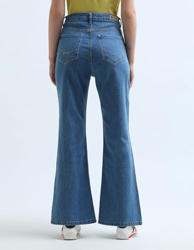 U.S. POLO ASSN. High Rise Extreme Flare Fit Jeans (UWAW24JEN187_Blue_32)