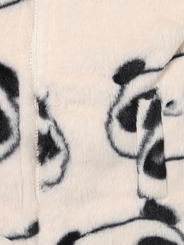 Max Girls Faux Fur Printed Hooded Jacket (Off White_2-3 Y)