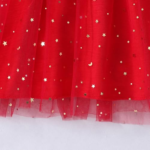 Hopscotch Girls Red Full Sleeves Oversized Bow Applique Dress for Age (3-4 Years)