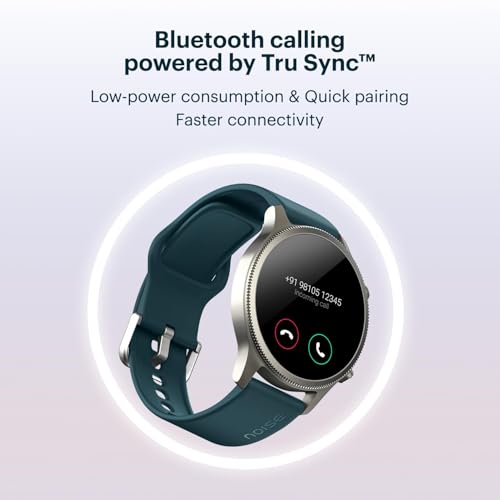 NoiseFit Halo Limited Edition 1.43" AMOLED Display, Bluetooth Calling Round Dial Smart Watch, Premium Metallic Build, Always on Display, Smart Gesture Control, 100 Sports Modes (Jade Alloy)