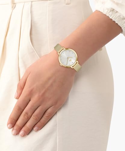 Lacoste Riga Women's 3H Quartz Watch, Stainless Steel, Water Resistant Up to 5ATM/50 Meters - Minimalist Elegance - Premium Fashion Timepiece - Gift for Her - 34mm, Gold Plated