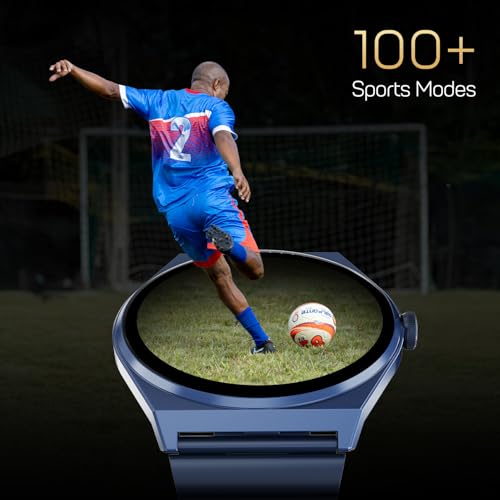 Fire-Boltt Phoenix Nova Smartwatch 1.43” Slim Super AMOLED Display 466x466 Pixel Always-On Display Bluetooth Calling, Health Tracker for Men & Women Midnight Sapphire