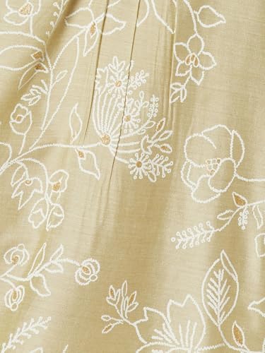 Max Women Floral Print Straight Kurta (Green_S)