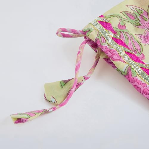 Hopscotch Girls Yellow Full Sleeves Lace Embellished Floral Cotton Dress for Age (5-6 Years)