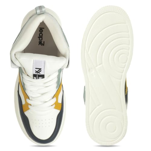 Liberty LEAP7X ACTO092E White Sporty Casual Lacing Sneakers for Men - 42