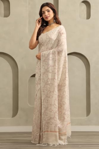 Soch Womens Maroon Tussar Kantha Embroidered Saree