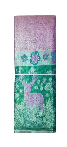 VFCollections Women's Traditional Handloom Kanchipuram Silk Pure Pattu Sarees | Rich Zari Woven Design | Bridal Saree | Unstitched Blouse (VFC723-8)