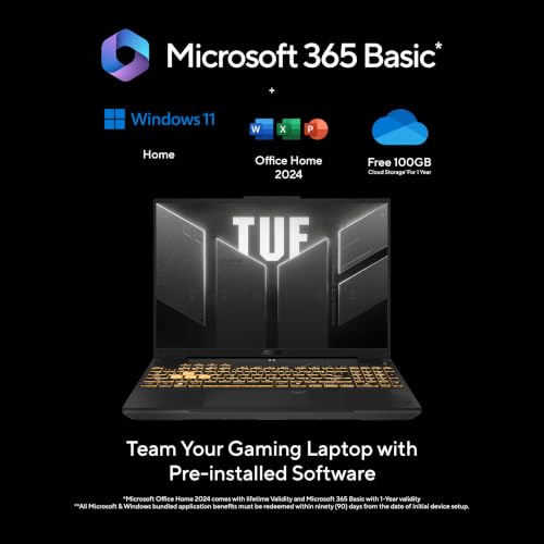 ASUS TUF F16 (2026),Intel Core 5 205H (Series 2),RTX 3050-6GB,16GB RAM (Upgradeable),512GB SSD,FHD+,16"(40 cm),Win 11,M365 Basic(1Y),Office 2024,Mecha Gray,2.2 Kg,FX607VJR-TU325WS,Gaming Laptop
