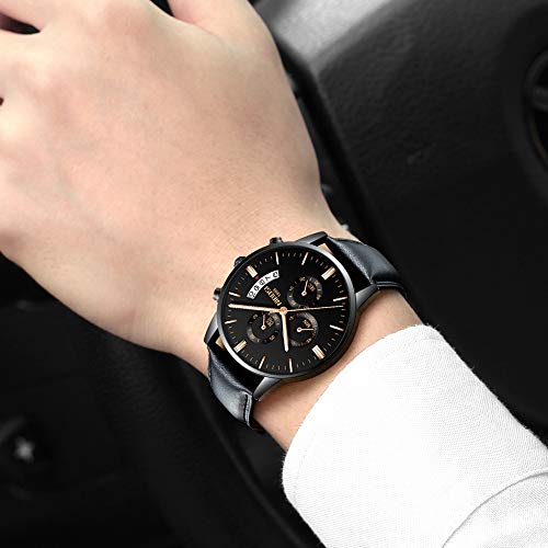 NIBOSI Chronograph Men's Watch (Black Dial Black Colored Strap)
