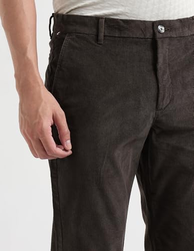 Arrow Sport Men's Corduroy Solid Trousers (ASAKTR2443_Brown_40)