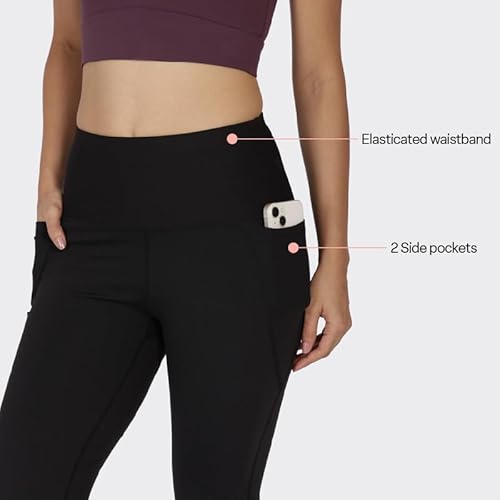 BlissClub Ultimate Flare Pants for Women Above 5'5 ft | Ribbed Waistband, 4 Pockets | High Waist Trousers and Formal Pants for Office wear