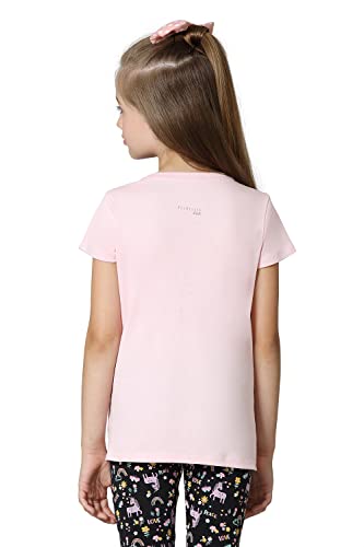 Van Heusen Girls T-Shirt - 100% Cotton - Ultra Soft, Round Neck, Short Sleeve_56405_Rose Shadow_7-8 Years