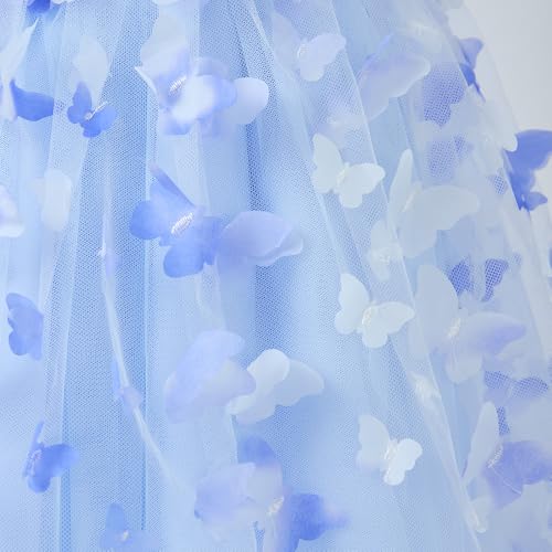 Hopscotch Girls Blue Sleeveless Butterfly Applique Dress for Age (2-3 Years)