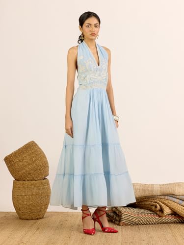 Aarke Ritu Kumar Pink Nilambiri Solid Long Dress