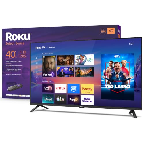 Roku Smart TV 2026 – 40 Inch Select Series, 1080p Full HD TV – Roku TV with Voice Remote Control – Flat Screen LED TV with Wi-Fi for Live Local News Streaming Sports & Movies, Bluetooth