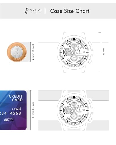 Sylvi Timegrapher Chronograph Watch for Men | Blue Dial Rose Gold Leather Strap Analog Wrist Watch, Working Sub-Dials, Date Display, Japanese Quartz, 3 ATM Water Resistant | 556 Blue RG