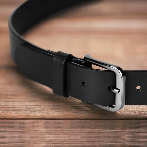 Wrangler Men’s Full Grain Genuine Leather 35mm Thick Casual Belt for Jeans, Pants, 35mm Black, 36 (waist 33-34)