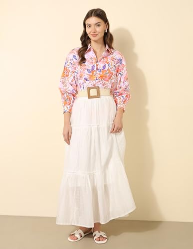 U.S. POLO ASSN. Relaxed Fit Floral Printed Shirt (UWSS25SHT187_Multi-Colour_M)