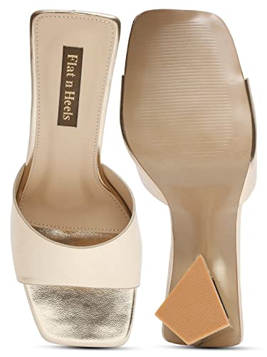 Flat n Heels Womens Gold Pumps FnH 2125-GD