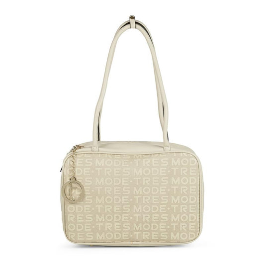 tresmode BELFAST Beige Vegan Leather Shoulder Bag