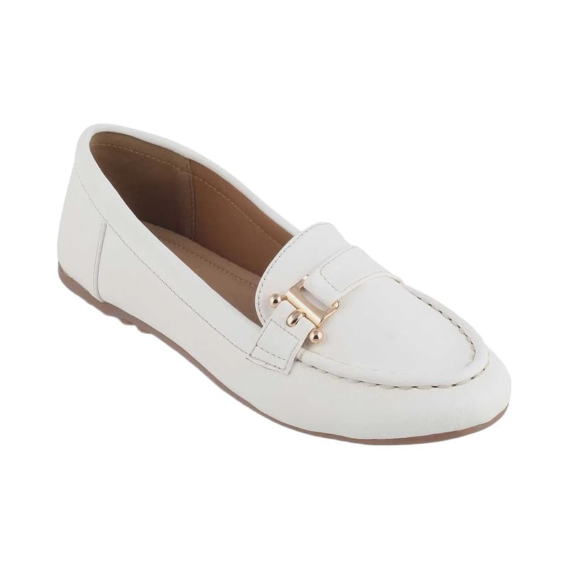 tresmode Sativa White Women's Casual Loafers in Size 3 UK / 36 EU