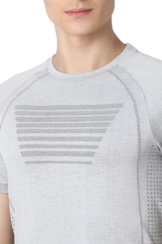 Van Heusen Men's Slim Fit T-Shirt (VFKCAATFD69751_Grey