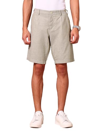 U.S.Polo Association Men's Vertical Striped Slim Fit Chino Shorts Green