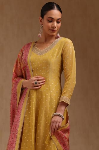 Soch Women's Tissue Salwar Suit Set (SMUA5CD2311_Yellow