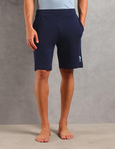 U.S. Polo ASSN. Mens Solid Cotton Sleep Sets(Dusty Blue| Navy XL