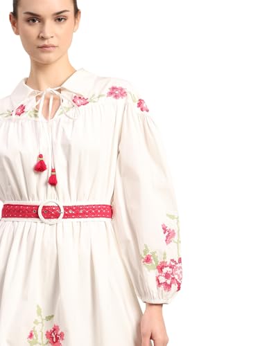 VERO MODA Women's Fit and Flare White Dress
