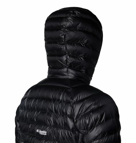 Columbia Womens Arctic Crest Down Hooded Jacket, Black, S