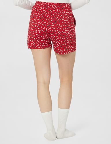 Max Women All-Over Printed Knit Shorts (SP23BOTTOM17RED)_XS