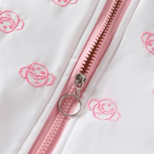 Hopscotch Girls Pink Full Sleeves Embroidered Colourblock Jacket For Age (2-3 Years)