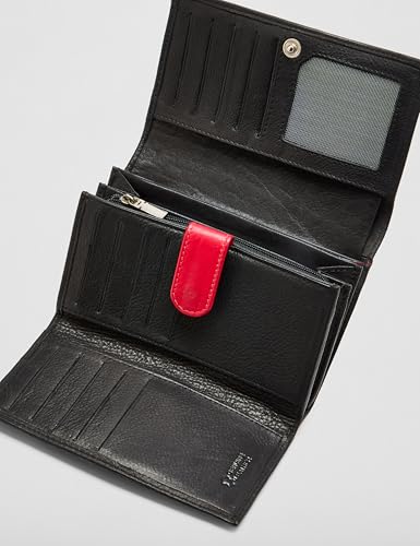 Calfnero Black Women's Wallet (6022-Black-Red)
